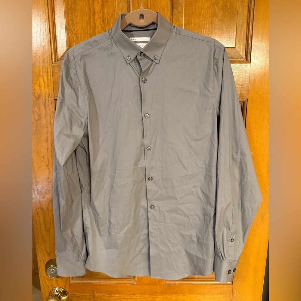 C2 by Calibrate Gray Dress Shirt